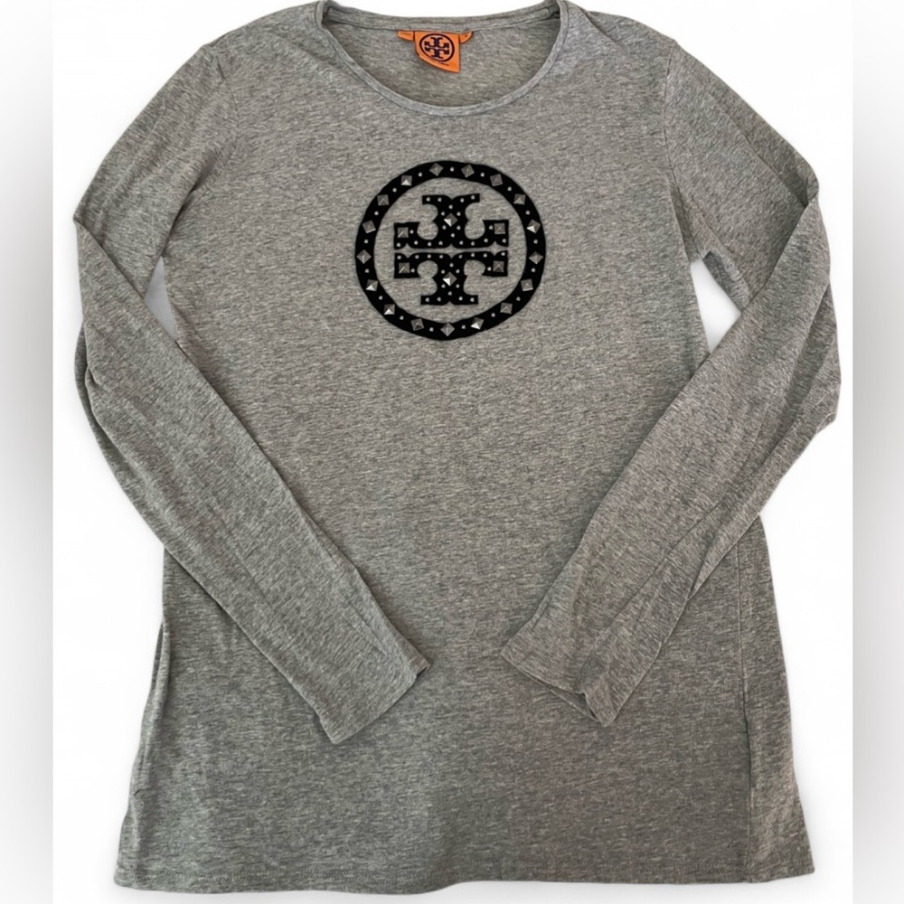 Tory Burch Studded Long Sleeve Shirt in Grey Womens Size Medium and Large